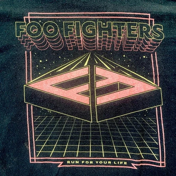 Foo Fighters Run For Your Life Medium Black T-shirt - Picture 1 of 2
